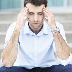 Person stressed from legal problem